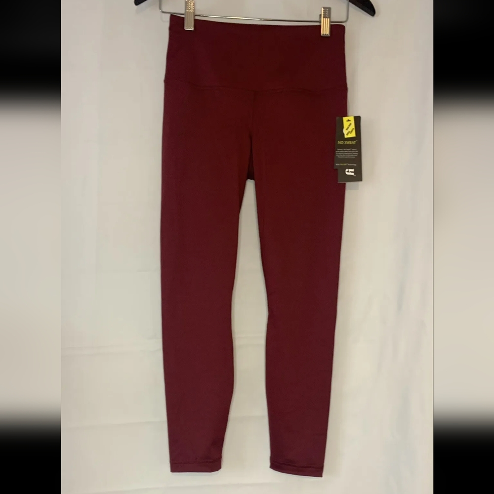 Velocity Red No Sweat High Rise Ankle Length Leggings Womens Size Small S NWT.